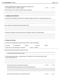 Form SSA-3380 Function Report - Adult - Third Party Form, Page 7