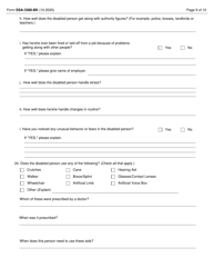 Form SSA-3380 Function Report - Adult - Third Party Form, Page 9
