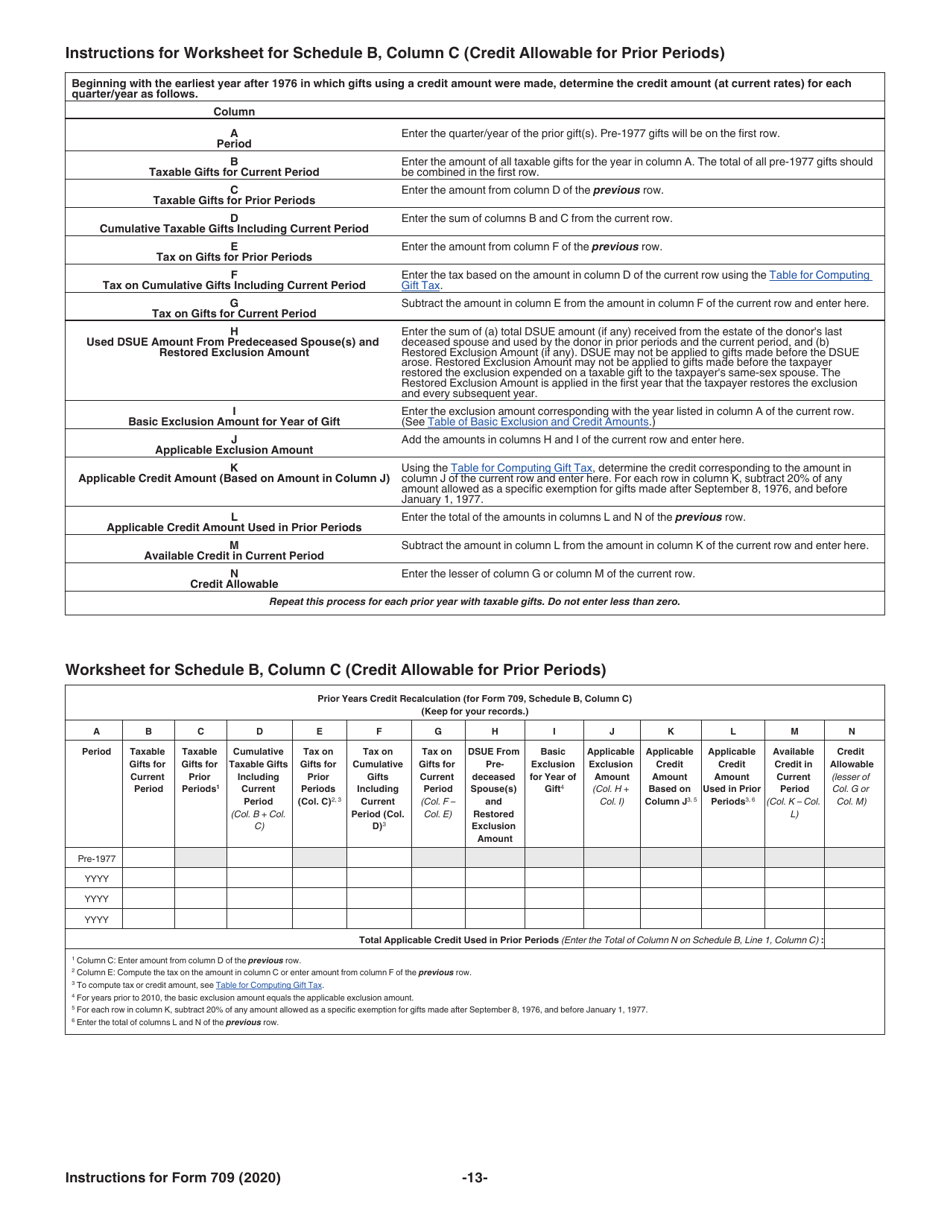Instructions for IRS Form 709 United States Gift (And Generation-Skipping Transfer) Tax Return, Page 13