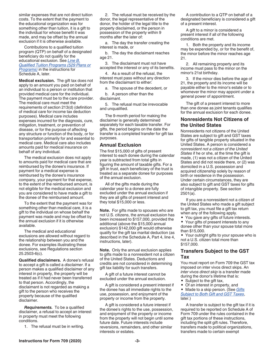 Instructions for IRS Form 709 United States Gift (And Generation-Skipping Transfer) Tax Return, Page 3