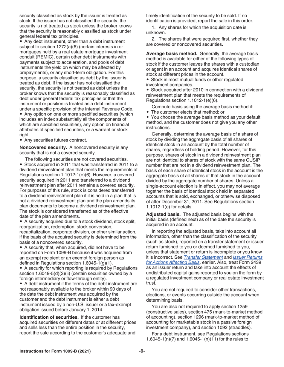 Instructions for IRS Form 1099-B Proceeds From Broker and Barter Exchange Transactions, Page 9