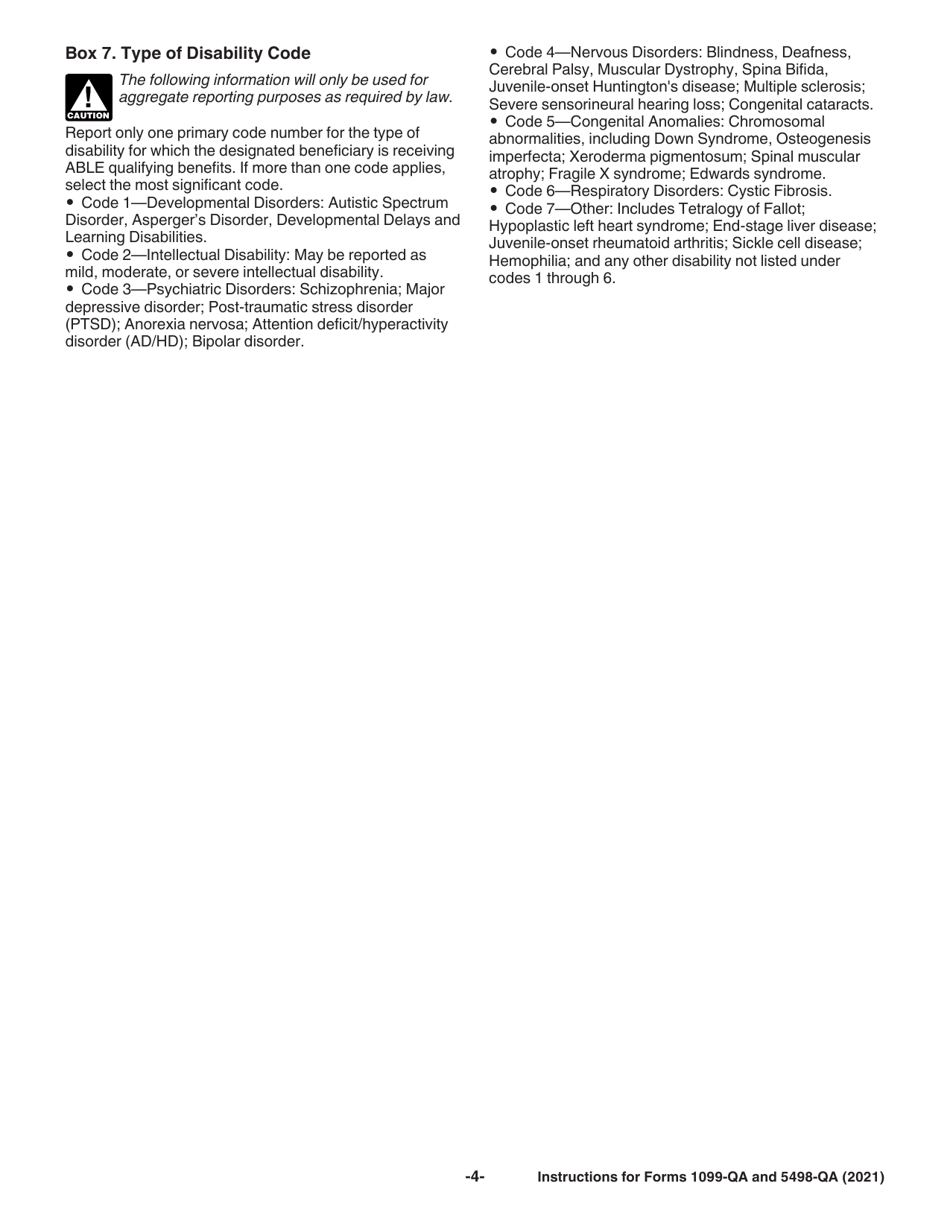 Instructions for IRS Form 1099-QA, 5498-QA, Page 4