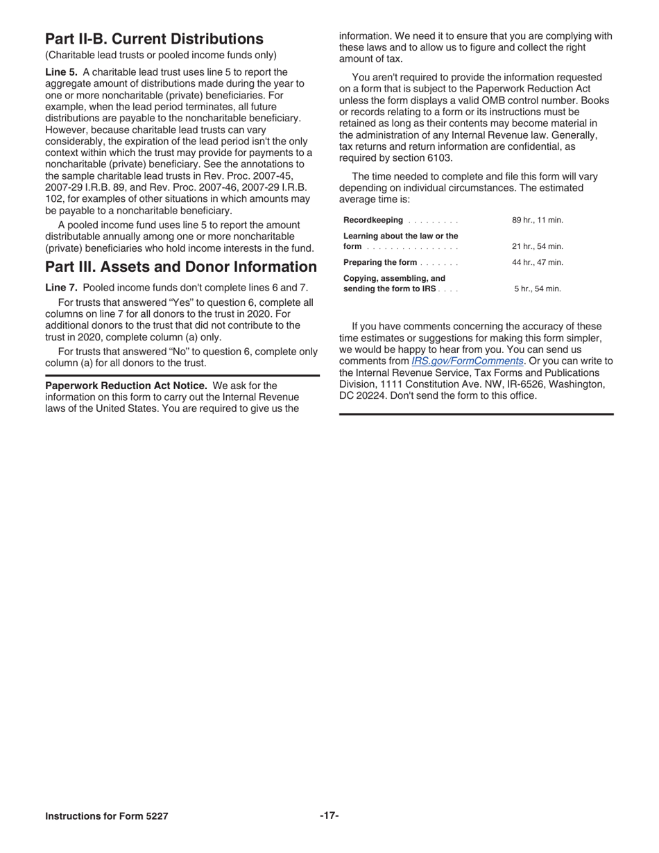 Instructions for IRS Form 5227 Split-Interest Trust Information Return, Page 17
