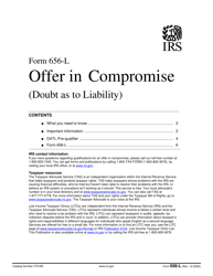 Document preview: IRS Form 656-L Offer in Compromise (Doubt as to Liability)