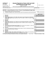 Document preview: IRS Form 965 Schedule H Amounts Reported on Forms 1116 and 1118 and Disallowed Foreign Taxes