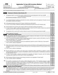 Document preview: IRS Form 970 Application to Use Lifo Inventory Method