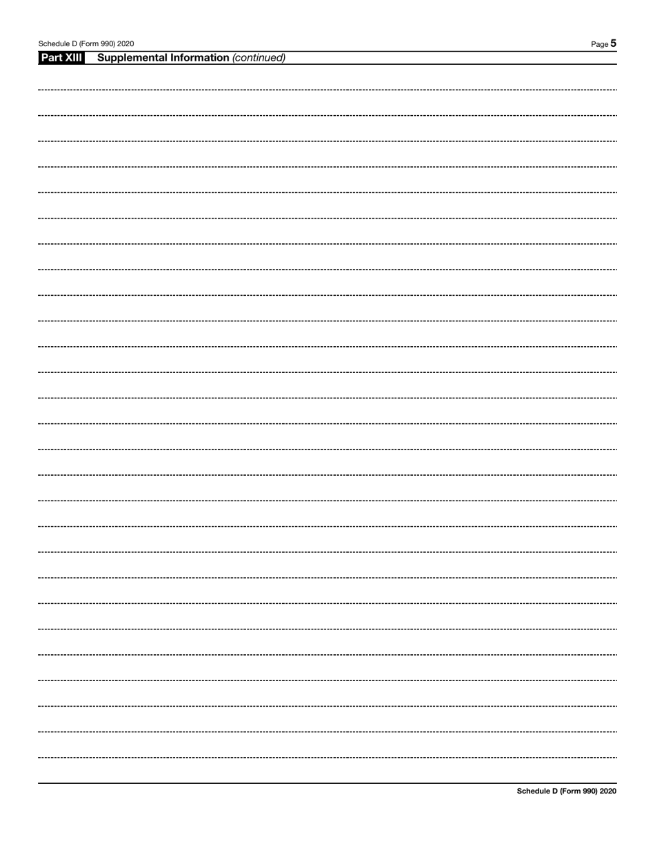 IRS Form 990 Schedule D Supplemental Financial Statements, Page 5