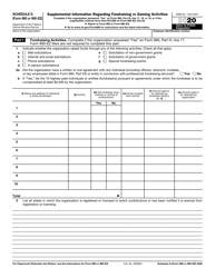 IRS Form 990 (990-EZ) Schedule G Supplemental Information Regarding Fundraising or Gaming Activities