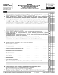 IRS Form 990 (990-EZ) Schedule E Schools