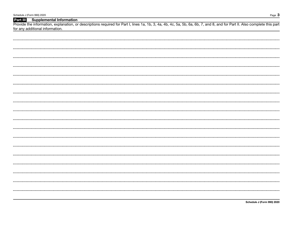 IRS Form 990 Schedule J Compensation Information, Page 3