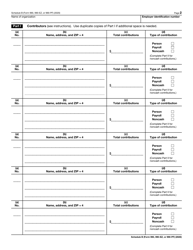 IRS Form 990 (990-EZ; 990-PF) Schedule B Schedule of Contributors, Page 2