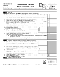 IRS Form 1040 Schedule 8812 &quot;Additional Child Tax Credit&quot;, 2020