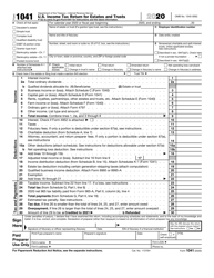 Document preview: IRS Form 1041 U.S. Income Tax Return for Estates and Trusts