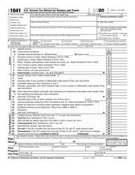 IRS Form 1041 U.S. Income Tax Return for Estates and Trusts