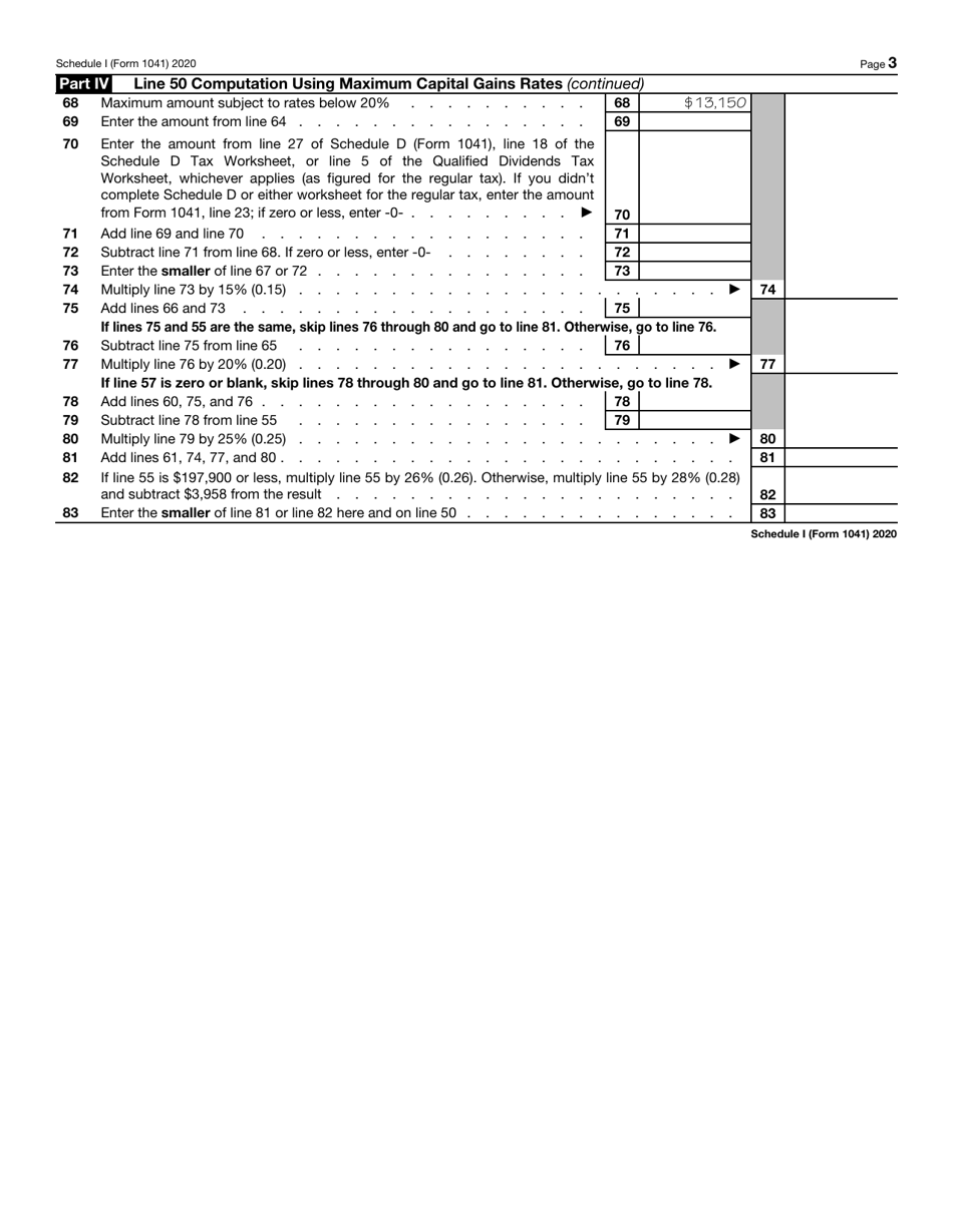 IRS Form 1041 Schedule I Alternative Minimum Tax - Estates and Trusts, Page 3
