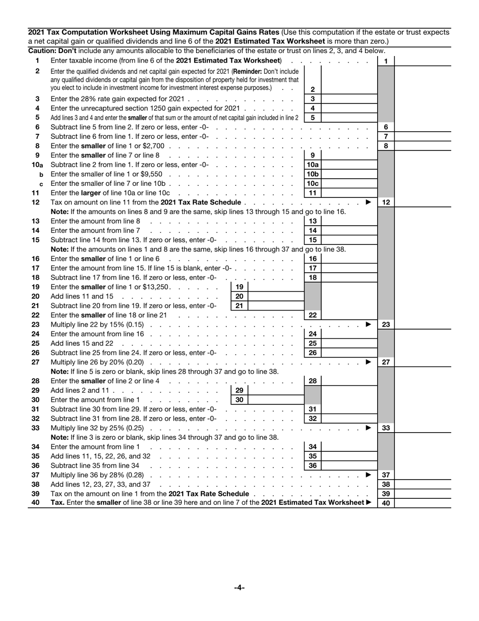 IRS Form 1041-ES Estimated Income Tax for Estates and Trusts, Page 4