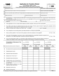 IRS Form 1045 Application for Tentative Refund