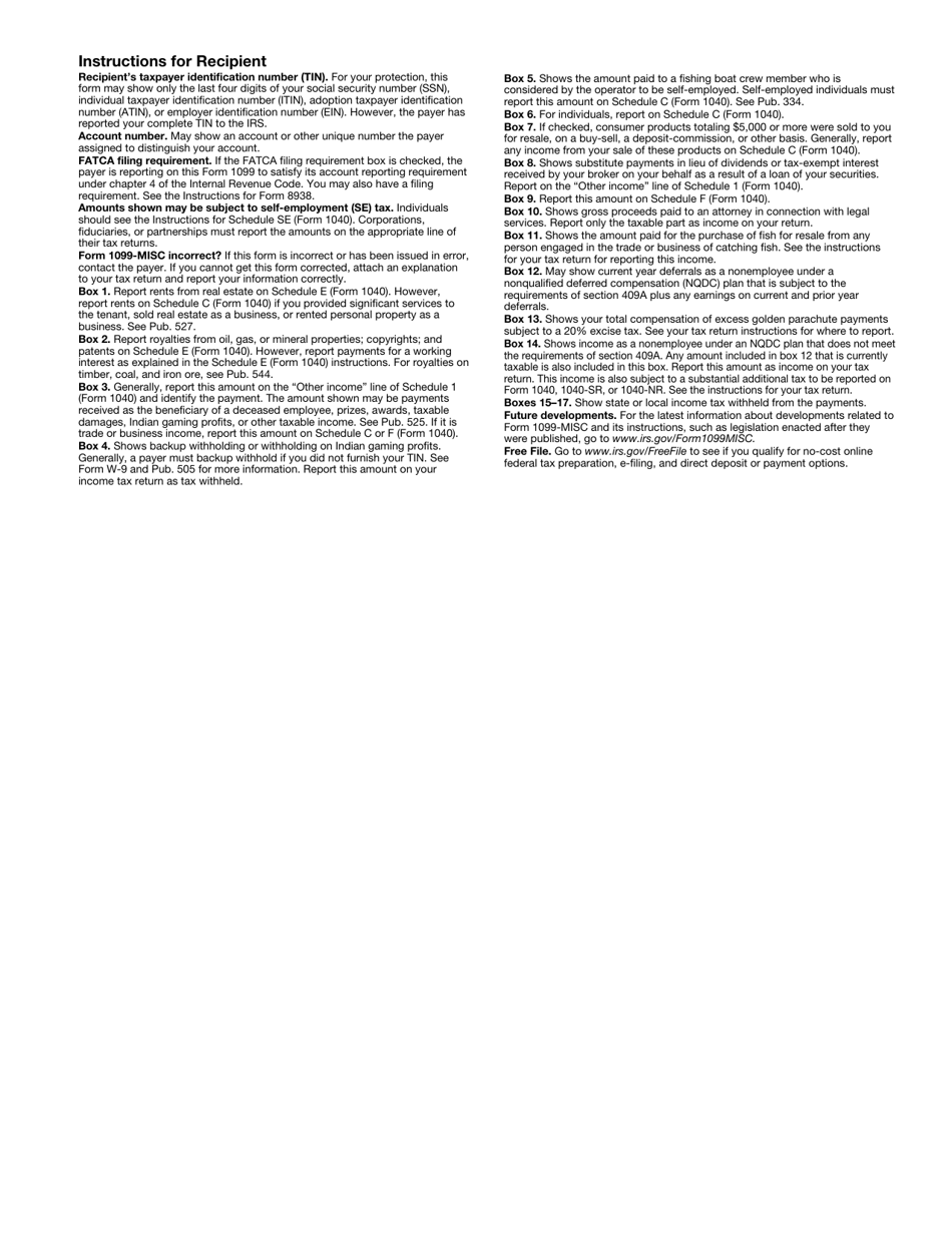 IRS Form 1099-MISC Miscellaneous Information, Page 5