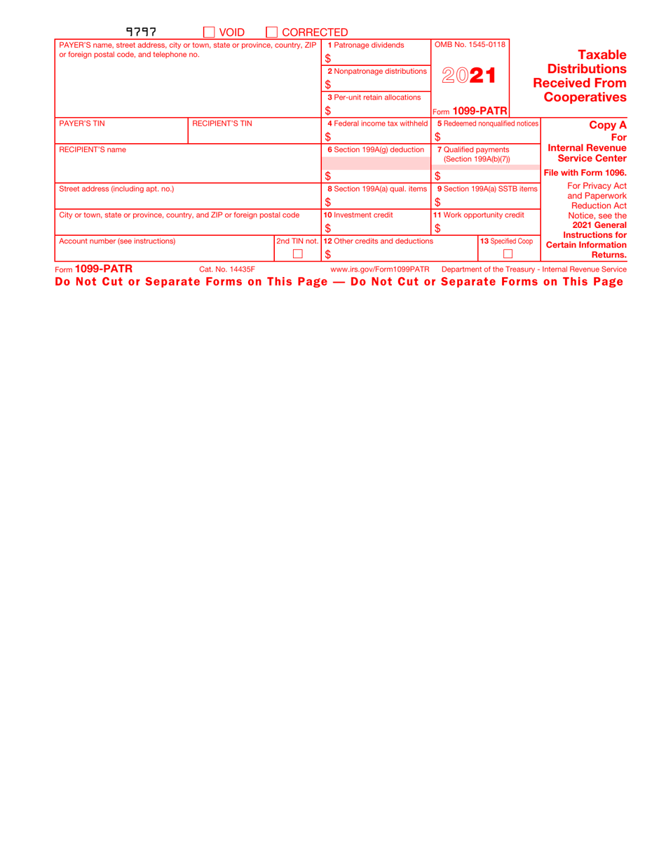 IRS Form 1099-PATR Taxable Distributions Received From Cooperatives, Page 2