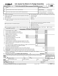 IRS Form 1120-F &quot;U.S. Income Tax Return of a Foreign Corporation&quot;, 2020