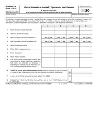 IRS Form 1120-F Schedule V &quot;List of Vessels or Aircraft, Operators, and Owners&quot;, 2020