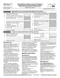 IRS Form 1120-F Schedule M-1, M-2 &quot;Reconciliation of Income (Loss) and Analysis of Unappropriated Retained Earnings Per Books&quot;, 2020