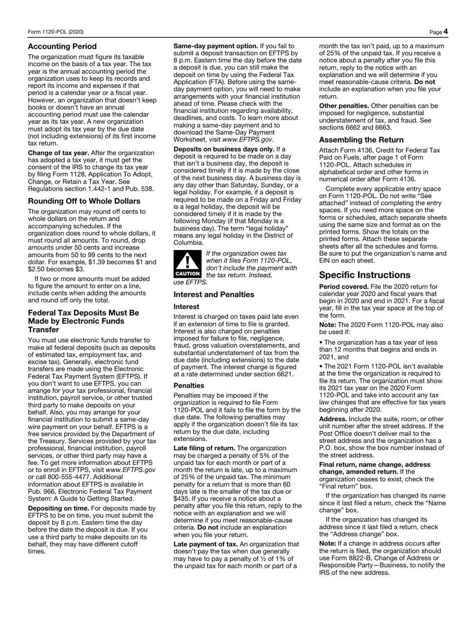 IRS Form 1120-POL U.S. Income Tax Return for Certain Political Organizations, Page 4