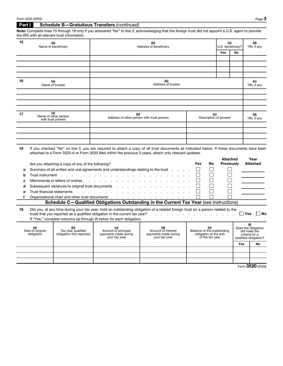 IRS Form 3520 - 2020 - Fill Out, Sign Online and Download Fillable PDF ...