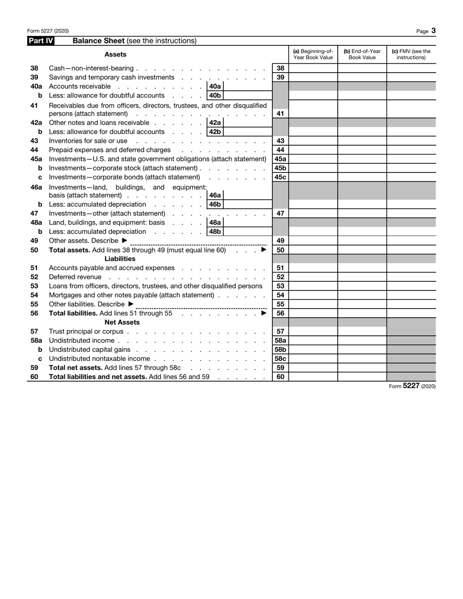 IRS Form 5227 Split-Interest Trust Information Return, Page 3