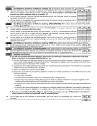 IRS Form 8867 Paid Preparer&#039;s Due Diligence Checklist, Page 2