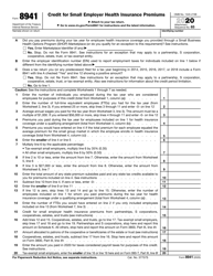 Document preview: IRS Form 8941 Credit for Small Employer Health Insurance Premiums