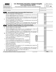 Document preview: IRS Form 8992 U.S. Shareholder Calculation of Global Intangible Low-Taxed Income (Gilti)