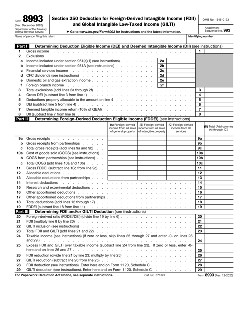 IRS Form 8993  Printable Pdf