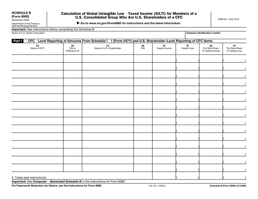 IRS Form 8992 Schedule B Fill Out Sign Online And Download Fillable PDF Templateroller