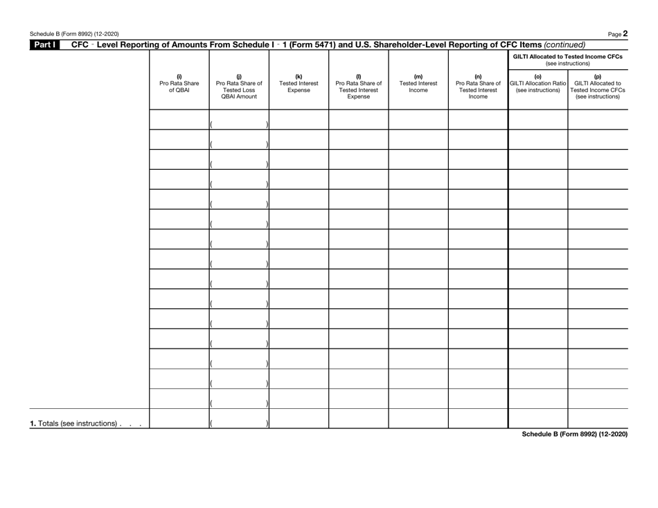 IRS Form 8992 Schedule B - Fill Out, Sign Online And Download Fillable ...