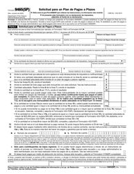 Document preview: IRS Formulario 9465(SP) Solicitud Para Un Plan De Pagos a Plazos (Spanish)