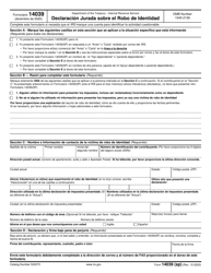 IRS Formulario 14039 (SP) Declaracion Jurada Sobre El Robo De Identidad (Spanish)