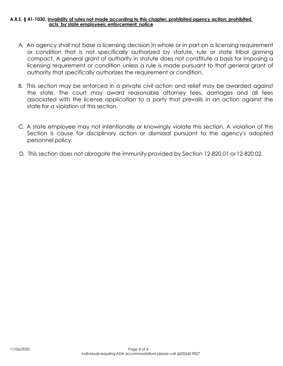 Application for Out-of-State Producer Liquor Licenses - Arizona, Page 4