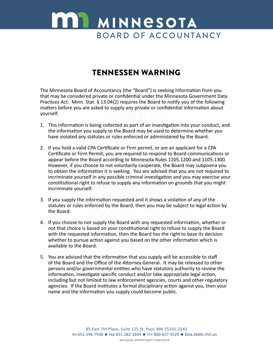 Application for Reinstatement of a Revoked Certificate - Minnesota, Page 2