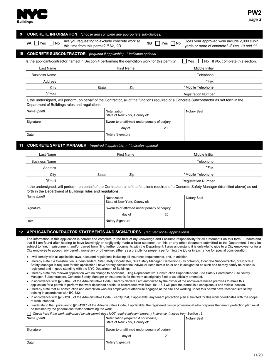 Form PW2 Download Fillable PDF or Fill Online Work Permit Application ...