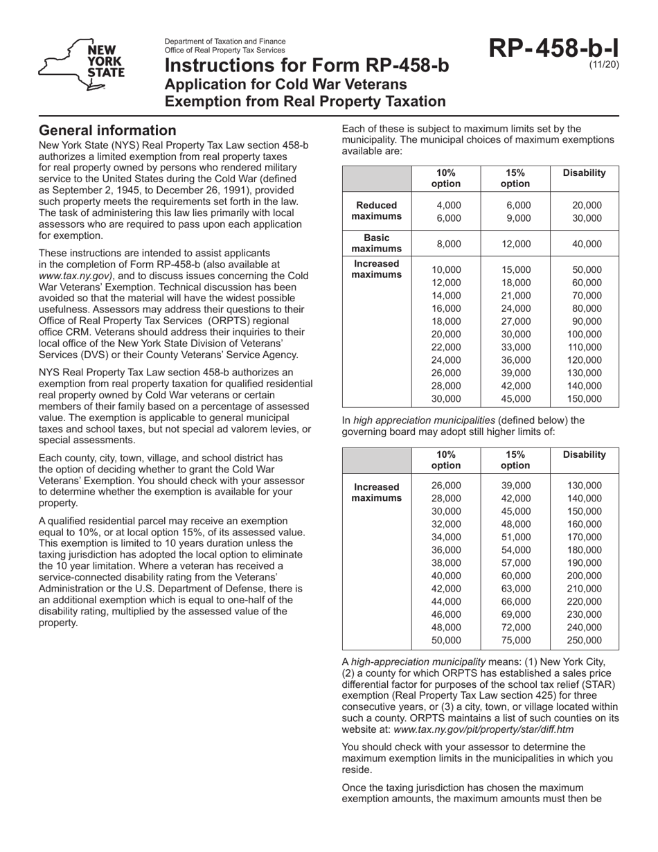 Download Instructions For Form RP-458-B Application For Cold War ...