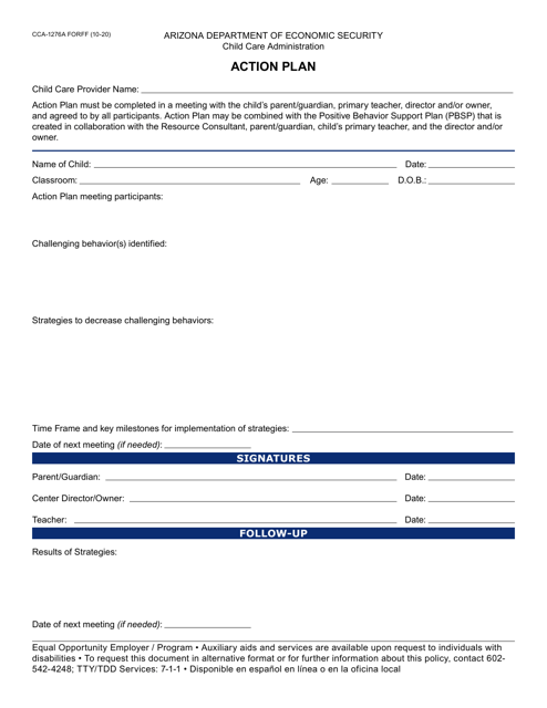 Form CCA-1276A Action Plan - Arizona