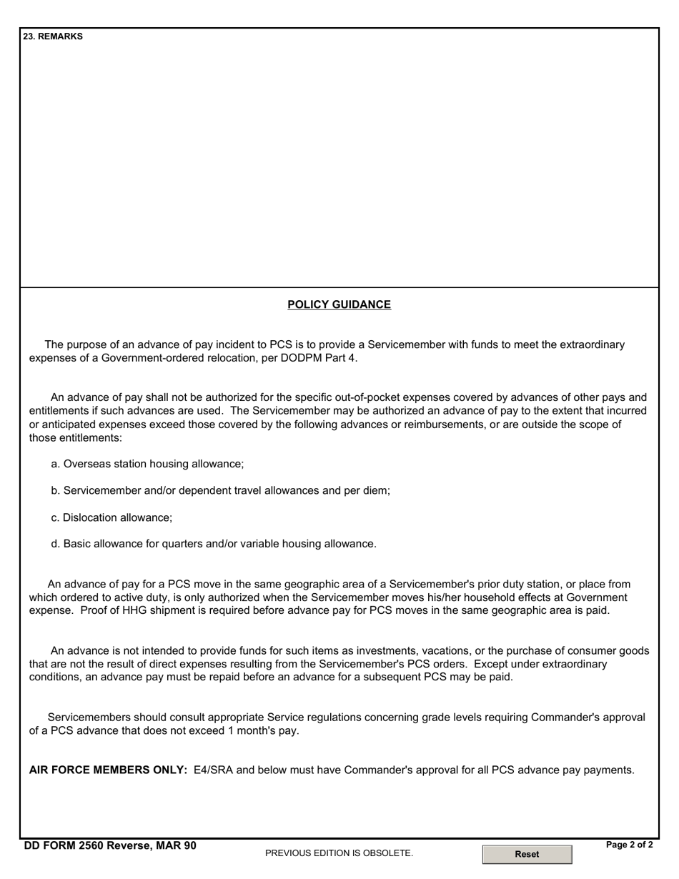 DD Form 2560 Fill Out Sign Online And Download Fillable PDF