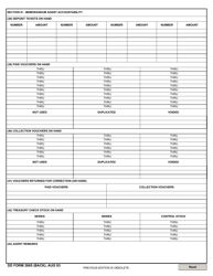 DD Form 2665 Daily Agent Accountability Summary, Page 2