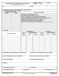 Document preview: DD Form 2666 Transmittal of Statements and Vouchers