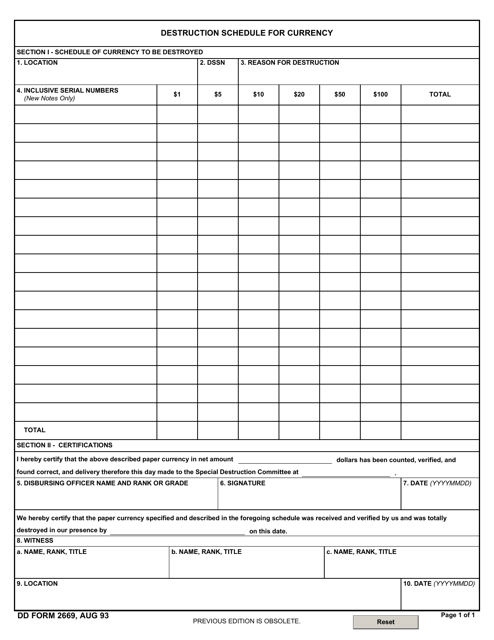 DD Form 2669 - Fill Out, Sign Online and Download Fillable PDF ...