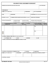 Document preview: DD Form 2977 Deliberate Risk Assessment Worksheet