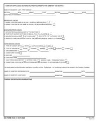 DA Form 2122-1 &quot;Statement of Compliance, Transfer of Custody, and Interment Checklist&quot;, Page 2