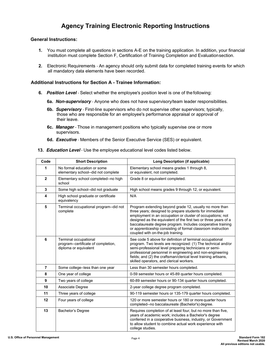 Form SF-182 - Fill Out, Sign Online and Download Fillable PDF ...