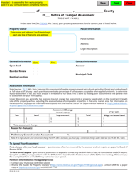 Form PR-301 Notice of Changed Assessment - Wisconsin